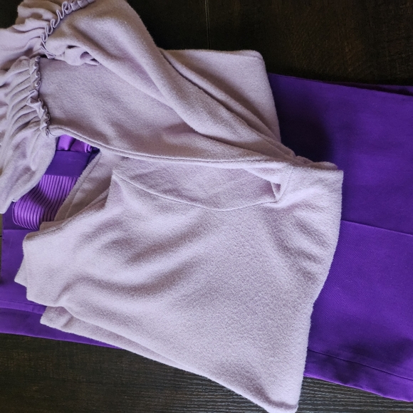 Vtg Violet Tuxedo Waist Trouser Pants Escada Deadstock Romeo Sleeve Sweater Set - Picture 3 of 13